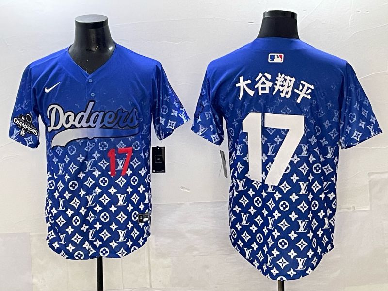 Men Los Angeles Dodgers #17 Ohtani Blue Nike 2025 MLB jersey 03